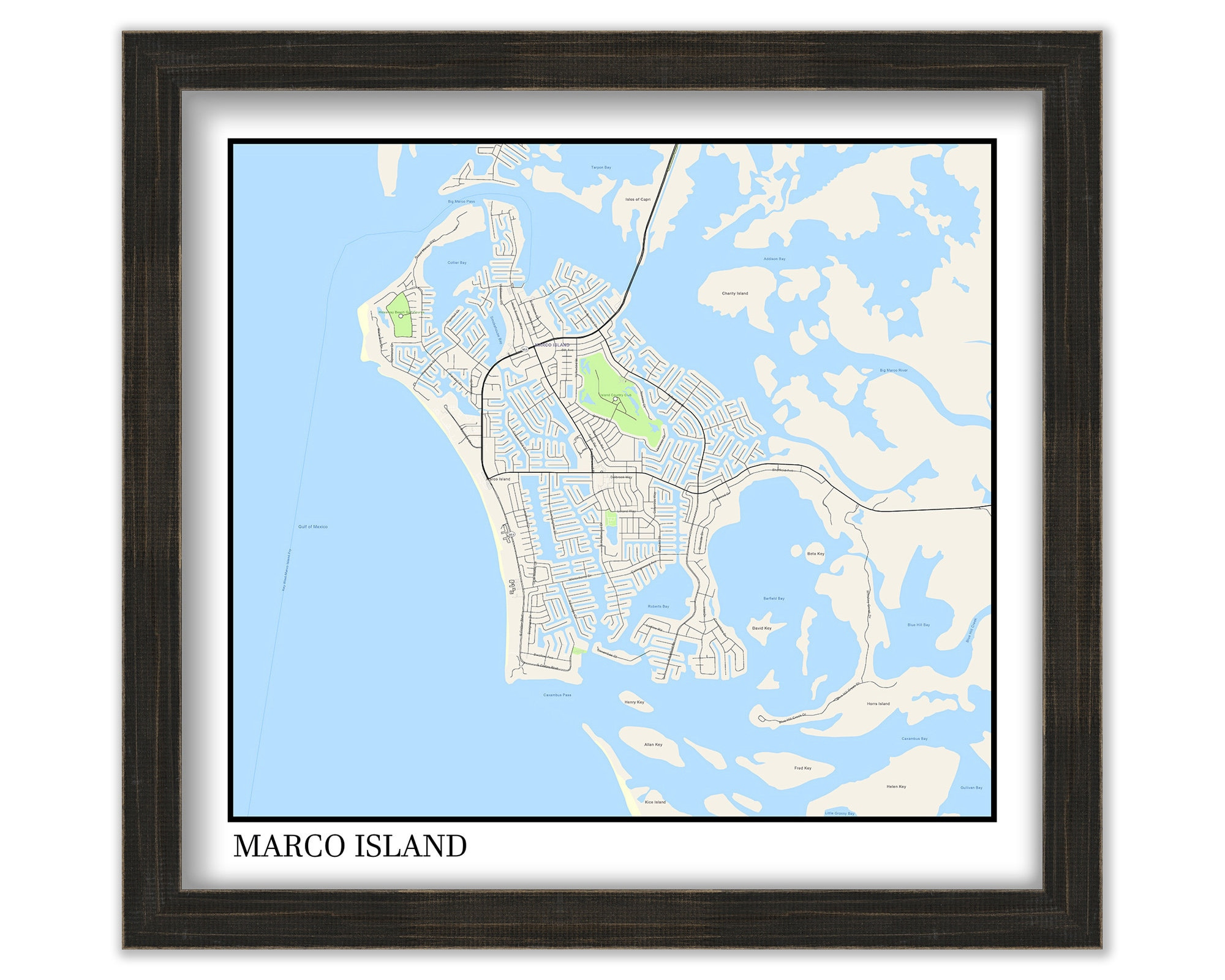 Marco Island, Florida - Map Poster throughout Map Of Florida Marco Island Fl