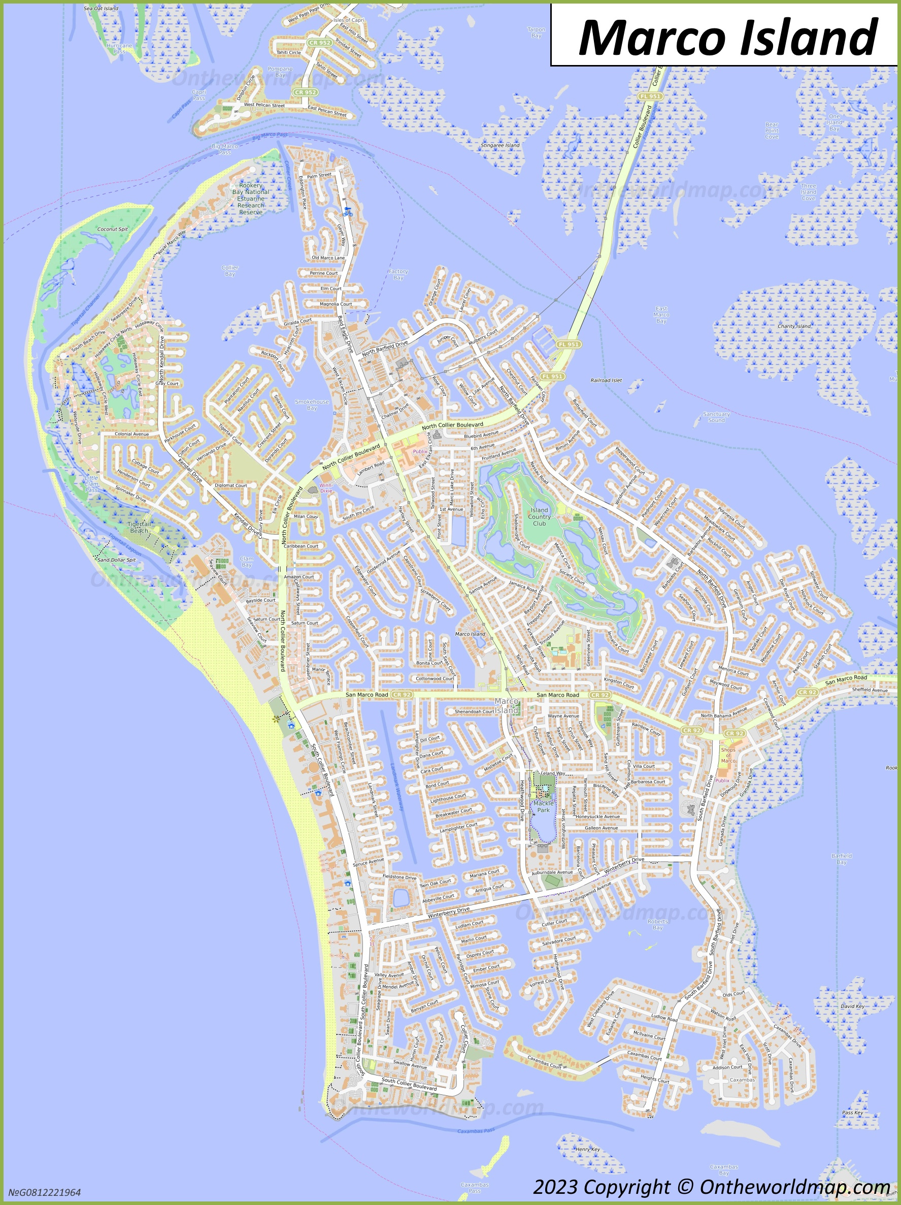 Marco Island Map | Florida, U.s. | Detailed Maps Of Marco Island in Marco Island Map of Florida