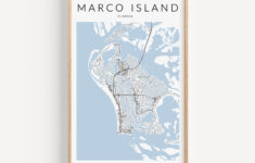 Marco Island Map Print, Florida Map Print, Marco Island Florida intended for Map of Marco Island in Florida