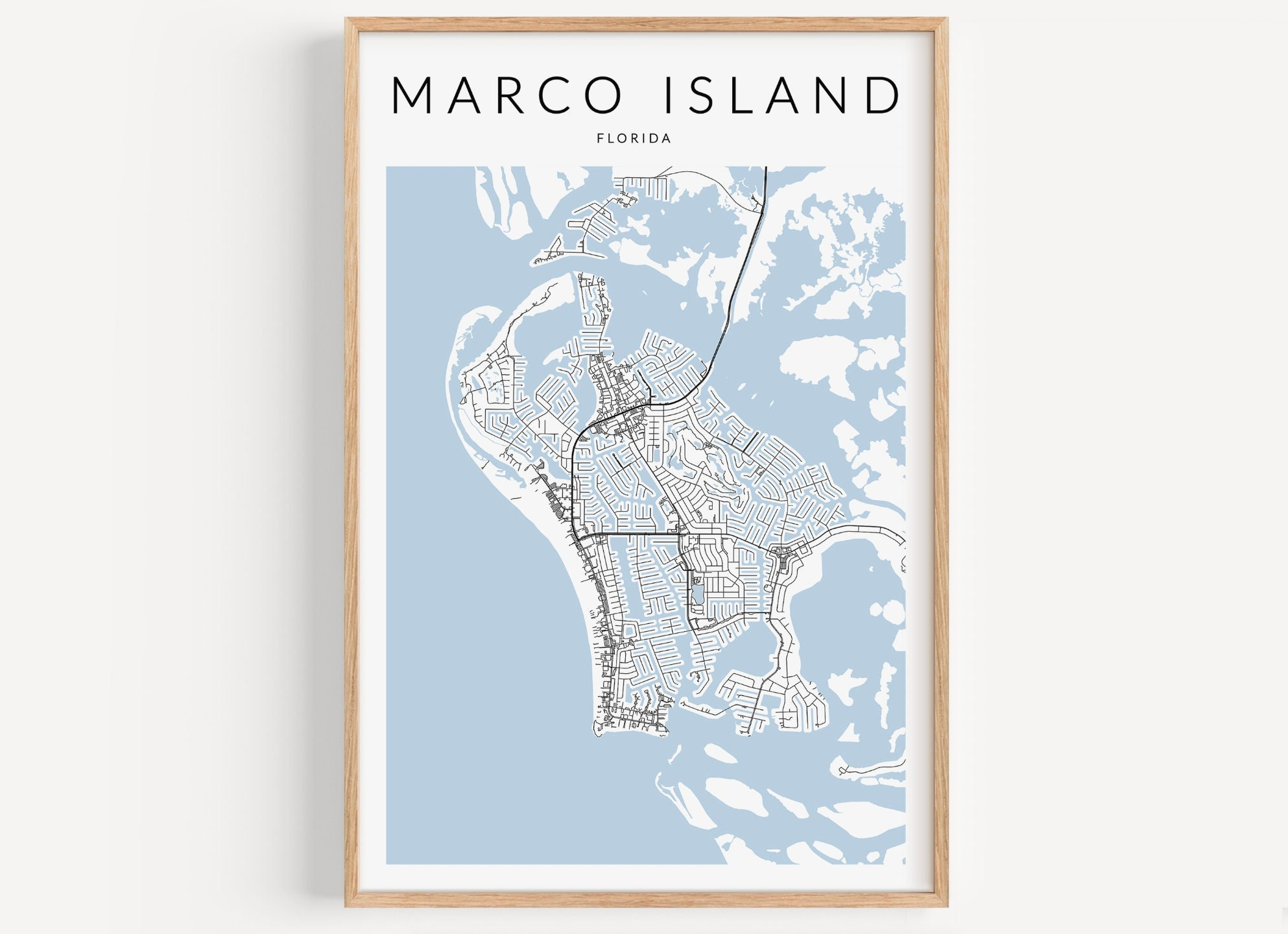 Marco Island Map Print, Florida Map Print, Marco Island Florida intended for Map of Marco Island in Florida