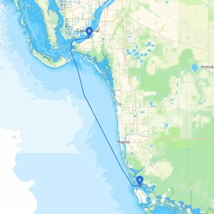 Map of Florida and Marco Island