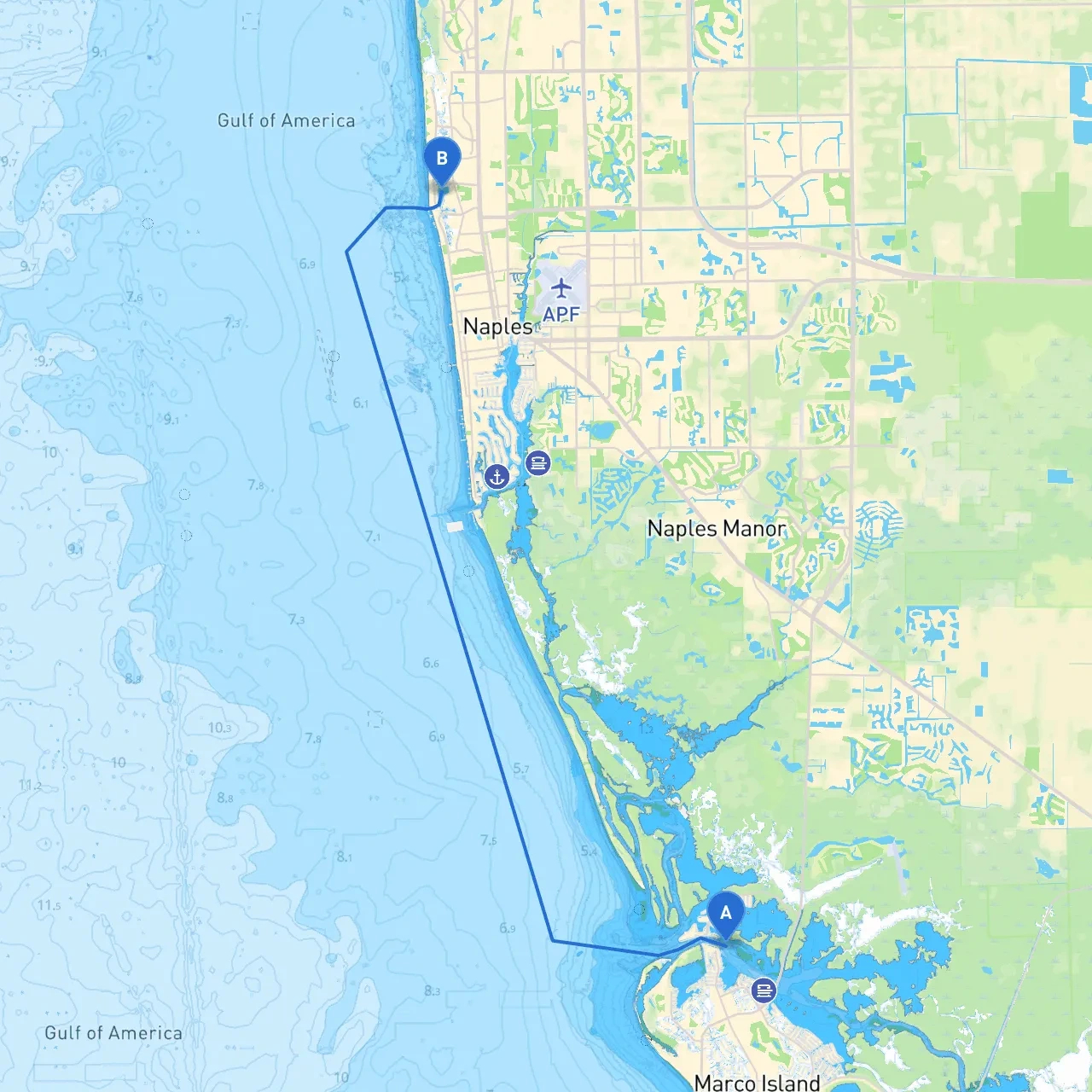 Marco Island To Naplesboat - Savvy Navvy Smart Routing regarding Map Of Florida Marco Island