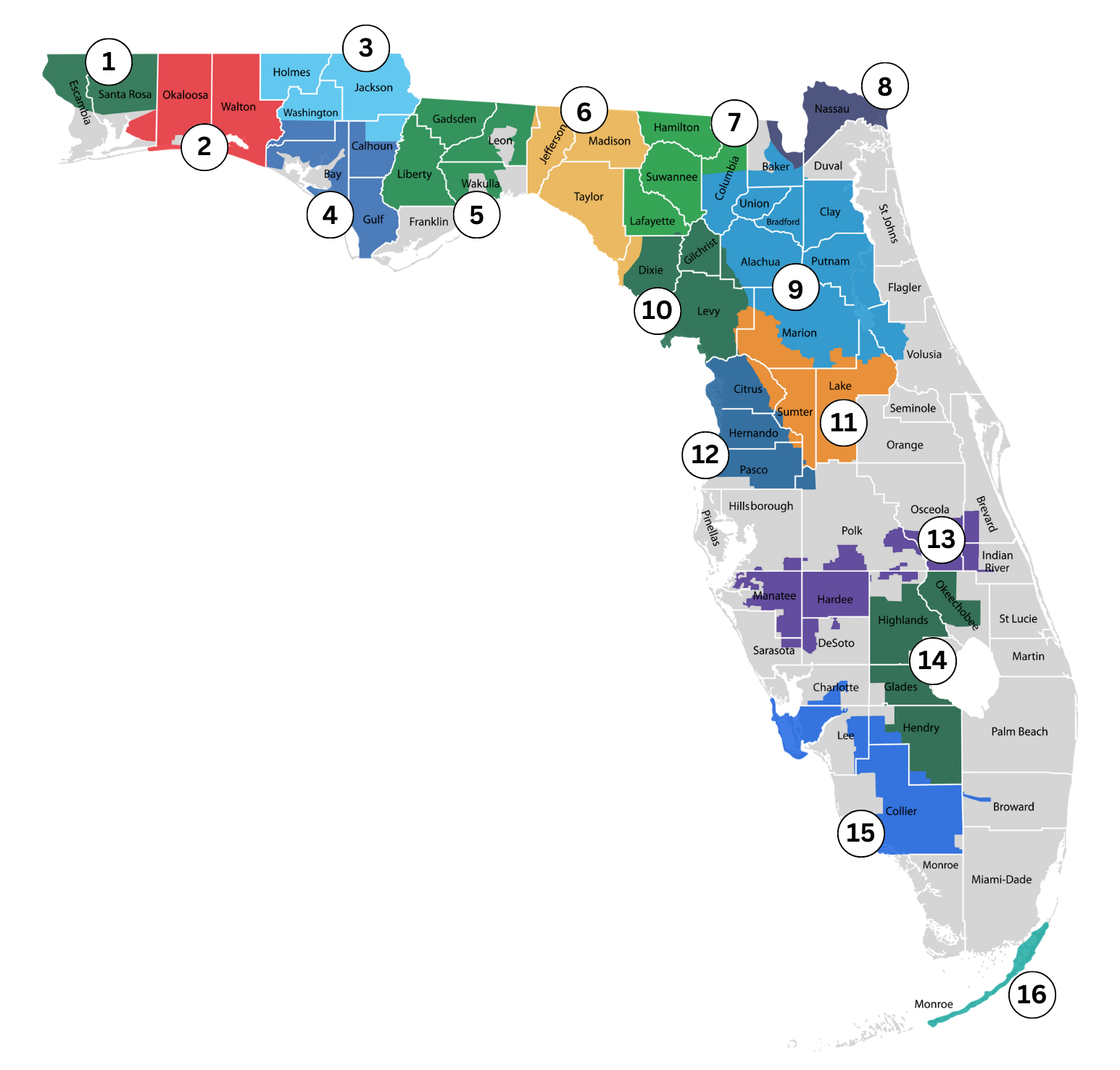 Members regarding Map of Florida Electric Utilities