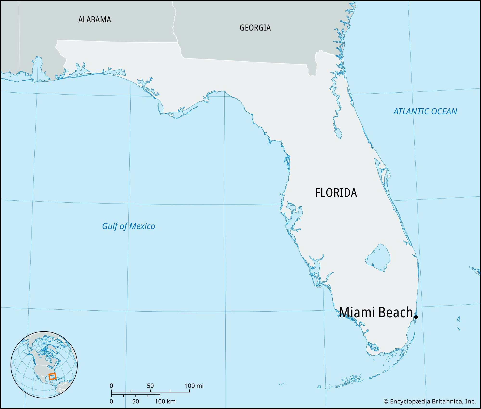 Miami Beach | Florida, Map, &amp;amp; History | Britannica for Miami Beach Map of Florida