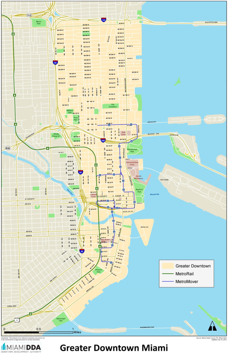 Map of Downtown Miami Florida