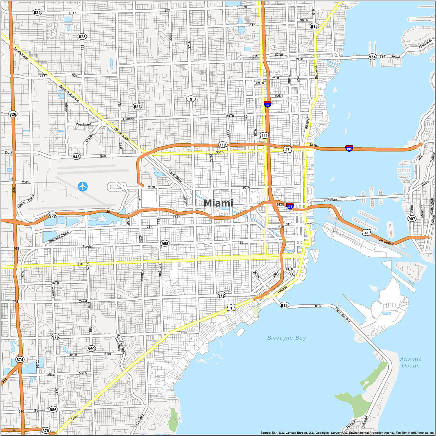 Miami Florida Map - Gis Geography inside Street Map Of Miami Florida