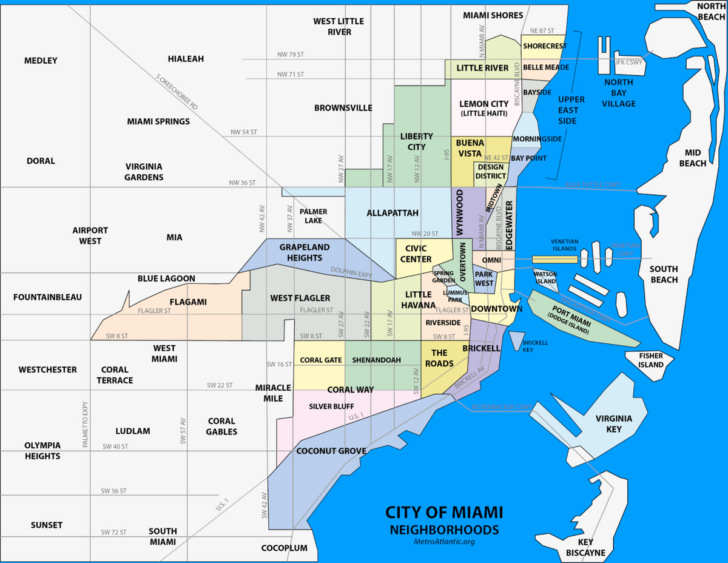 Map of Miami Area Florida