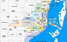 Miami Florida Neighborhood District Road Map Poster Art Print Pick pertaining to Map of Miami Florida Area