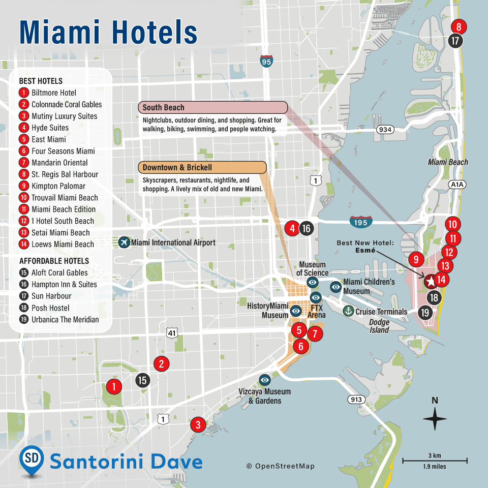 Miami Hotel Map - Best Areas, Neighborhoods, &amp;amp; Places To Stay pertaining to Map Of Miami Florida Hotels