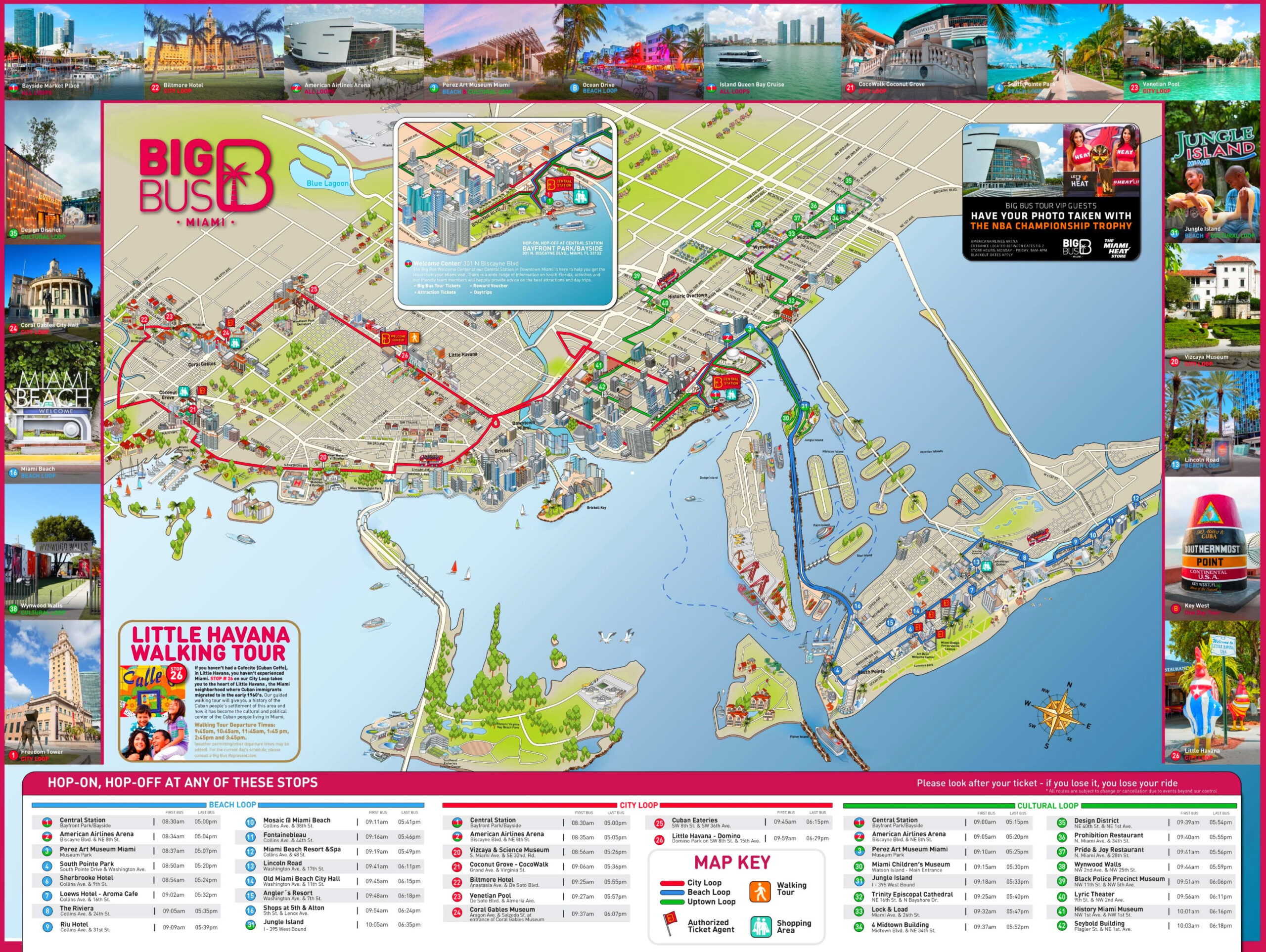 Miami Tourist Attractions Map - Ontheworldmap within Tourist Map Of Miami Florida