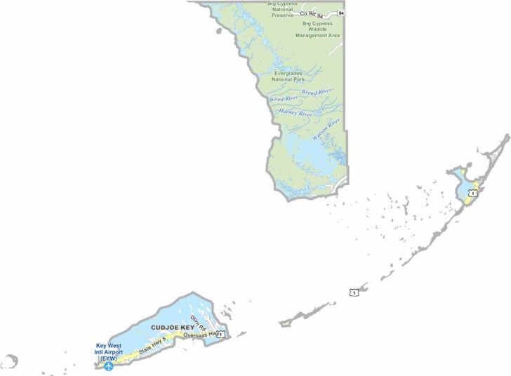 Map of Monroe County Florida