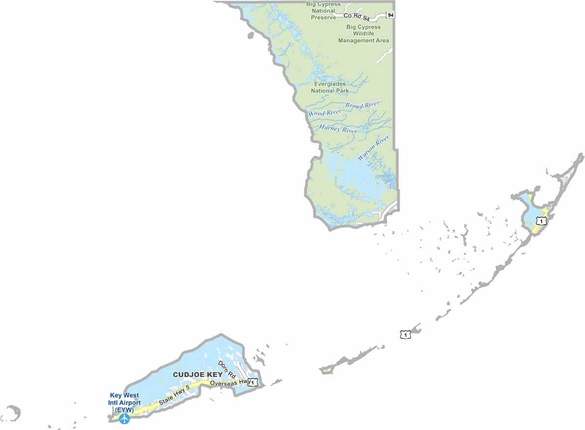 Monroe County Map, Florida - Us County Maps in Map of Monroe County Florida
