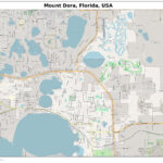 Mount Dora, Florida Map With Street Labels, Digital Print Poster Regarding Map Of Florida Mount Dora