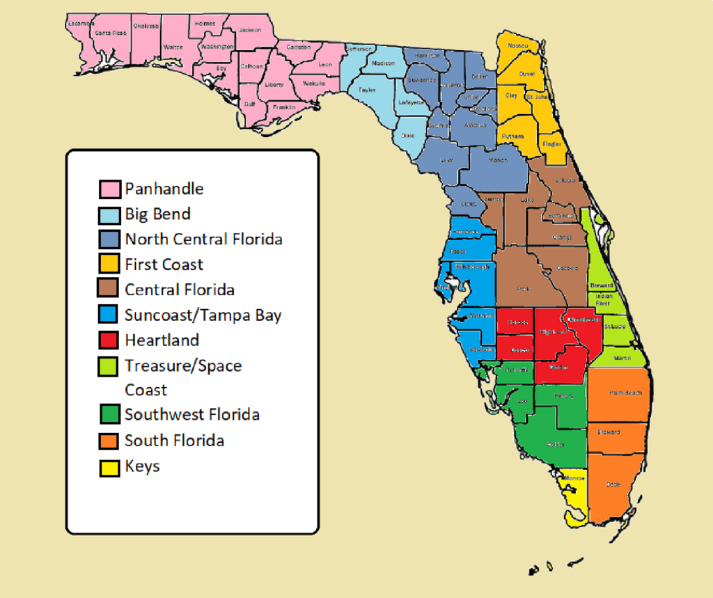 Big Bend Area Of Florida Map Maps Of Florida My Opinion On Floridas Regions R Florida Pertaining To Big Bend Area Of Florida Map 1024x859 