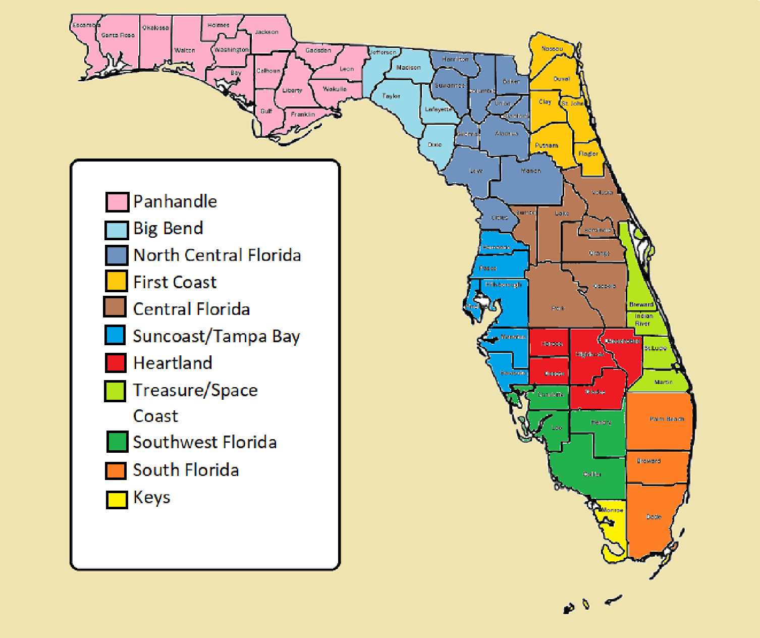 My Opinion On Florida&amp;#039;S Regions : R/Florida pertaining to Big Bend Area of Florida Map