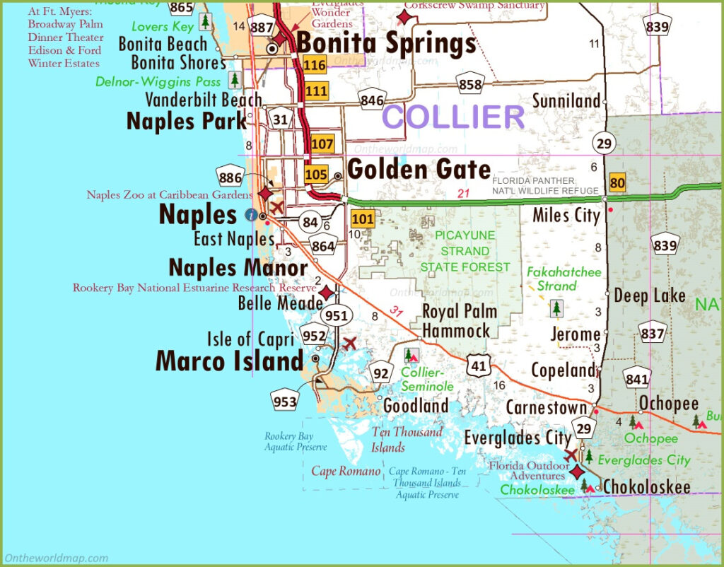 Naples Florida Map Of Area | Maps Of Florida