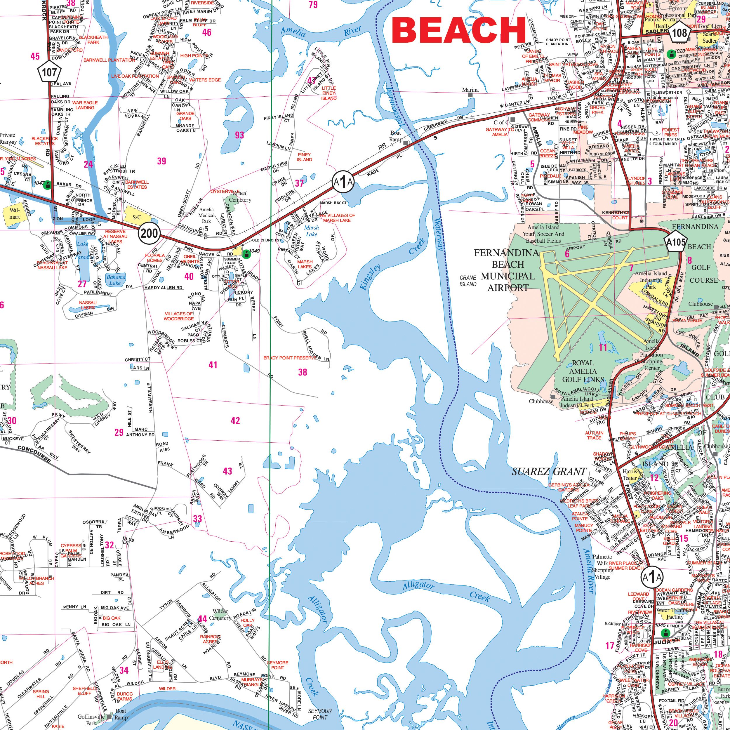 Nassau County, Fl Wall Mapkappa - The Map Shop throughout Map of Nassau County Florida