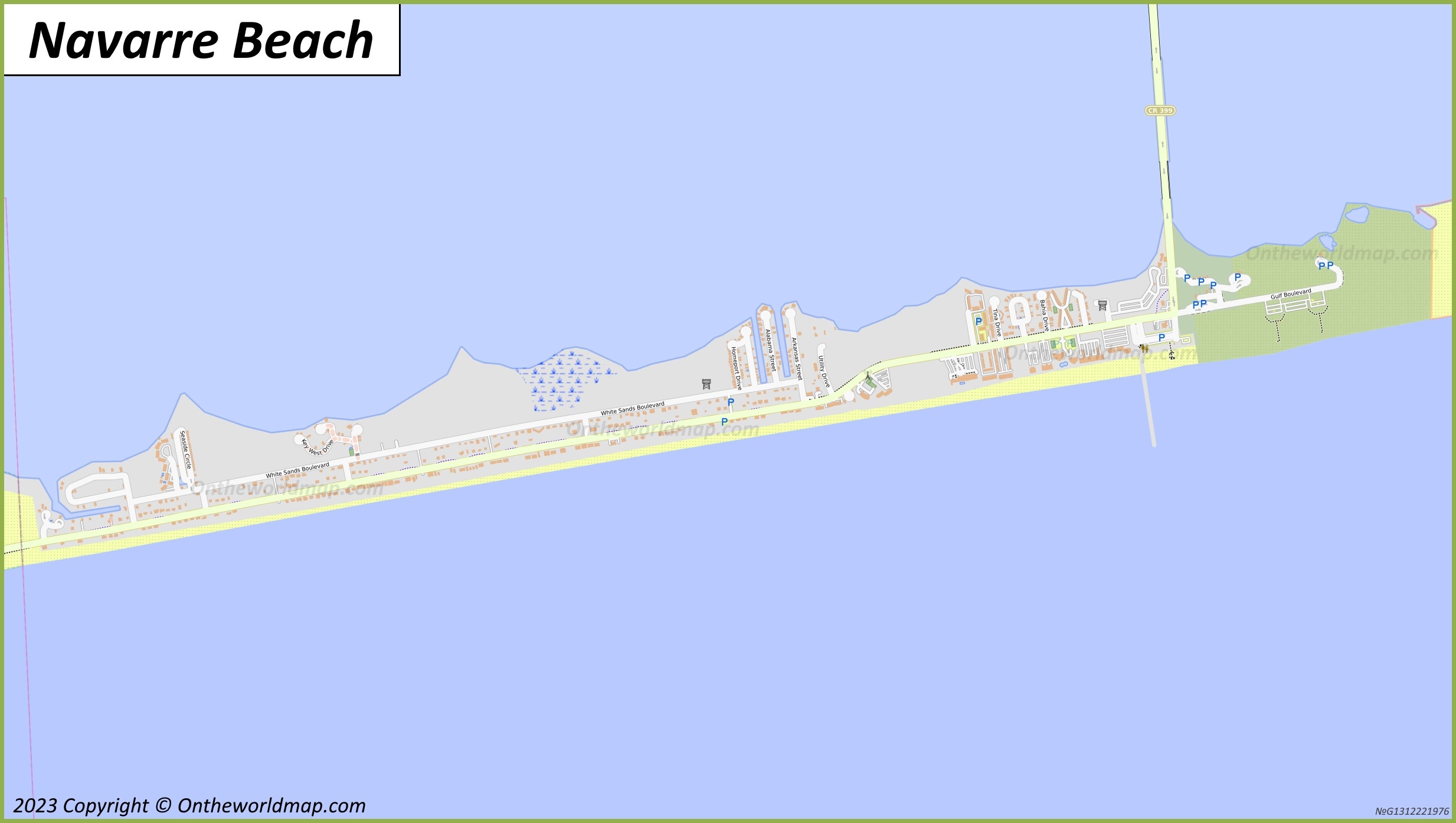 Navarre Beach Map - Ontheworldmap inside Map of Florida Navarre Beach