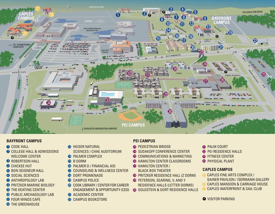 New College Of Florida Campus Map (2024) - All Maps for New College of Florida Map