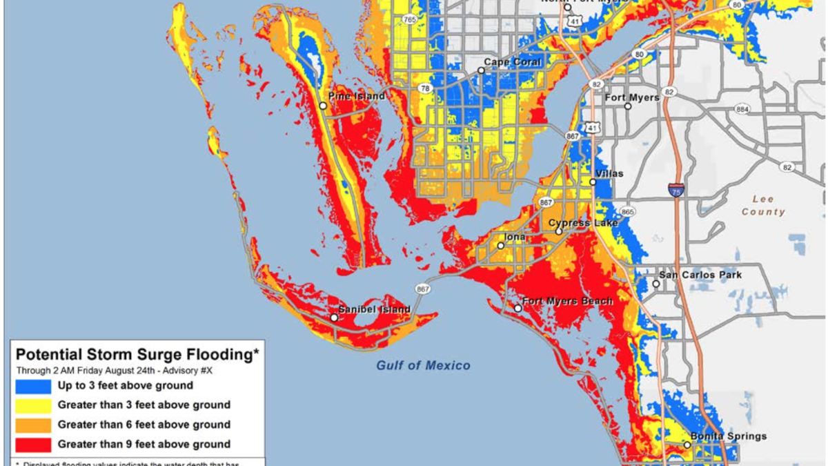 New Hurricane Maps Focus On Storm Surge | Wuwf within Storm Surge Map of Florida