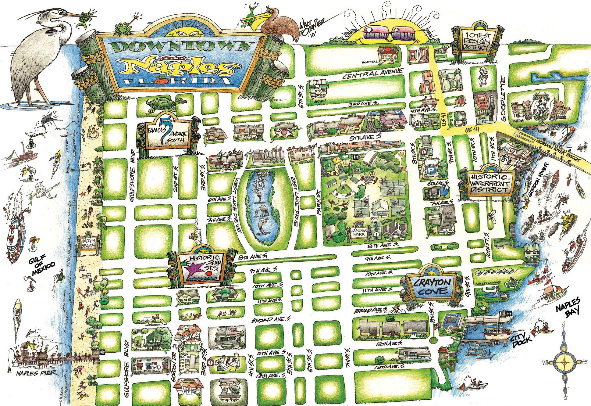 New Map Points The Way For Walking Around Naples - Naples Florida intended for Show Map of Naples Florida