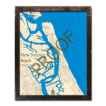 New Smyrna Beach, Fl Nautical Wood Maps With Regard To Map Of New Smyrna Florida