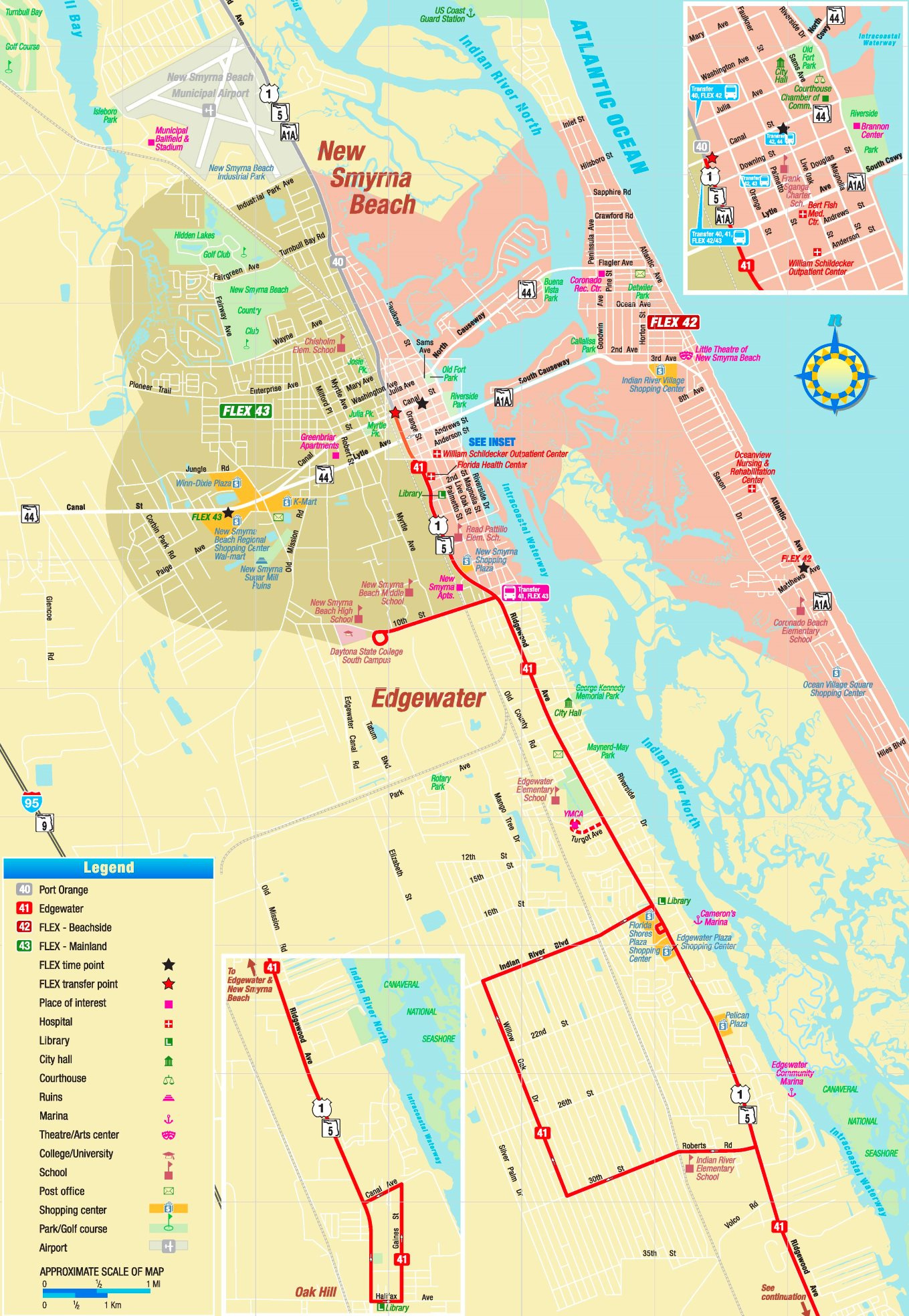New Smyrna Beach Tourist Map - Ontheworldmap throughout Street Map Of New Smyrna Beach Florida