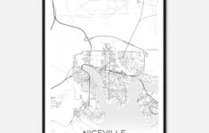 Niceville Florida Map Poster, Modern Home Decor Wall Art Print - Custom  Maps &amp; Posters with regard to City Map of Niceville Florida