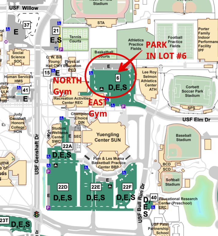 University of South Florida Parking Map