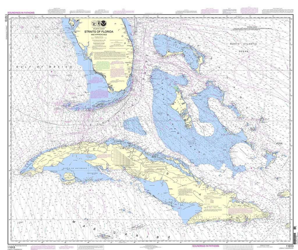 Noaa Chart - Straits Of Florida And Approaches - 11013 - The Map Shop within Map Of Straits Of Florida