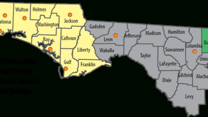 Map of Northern Florida Counties