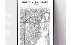 North Miami Beach Map Print | North Miami Beach Florida Map Print with regard to Map of North Miami Beach Florida