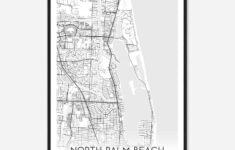 North Palm Beach Florida Map Poster, Modern Home Decor Wall Art Print -  Custom Maps &amp; Posters throughout Map of North Palm Beach Florida