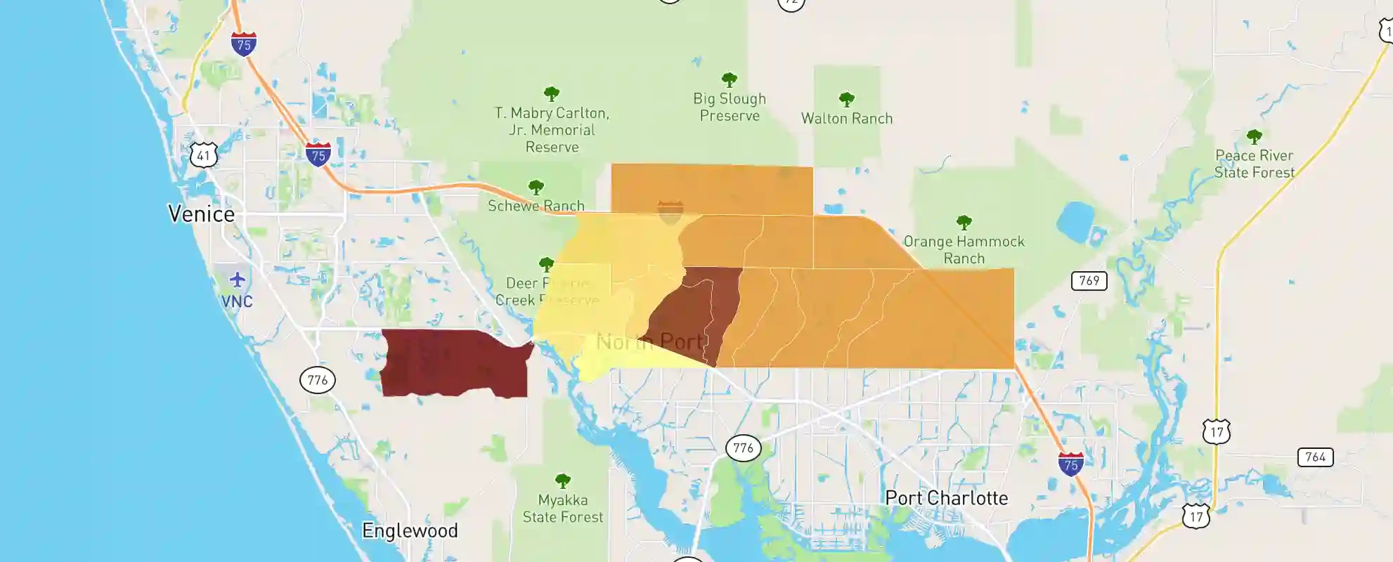 North Port, Fl Real Estate Market Data - Neighborhoodscout with Map of North Point Florida