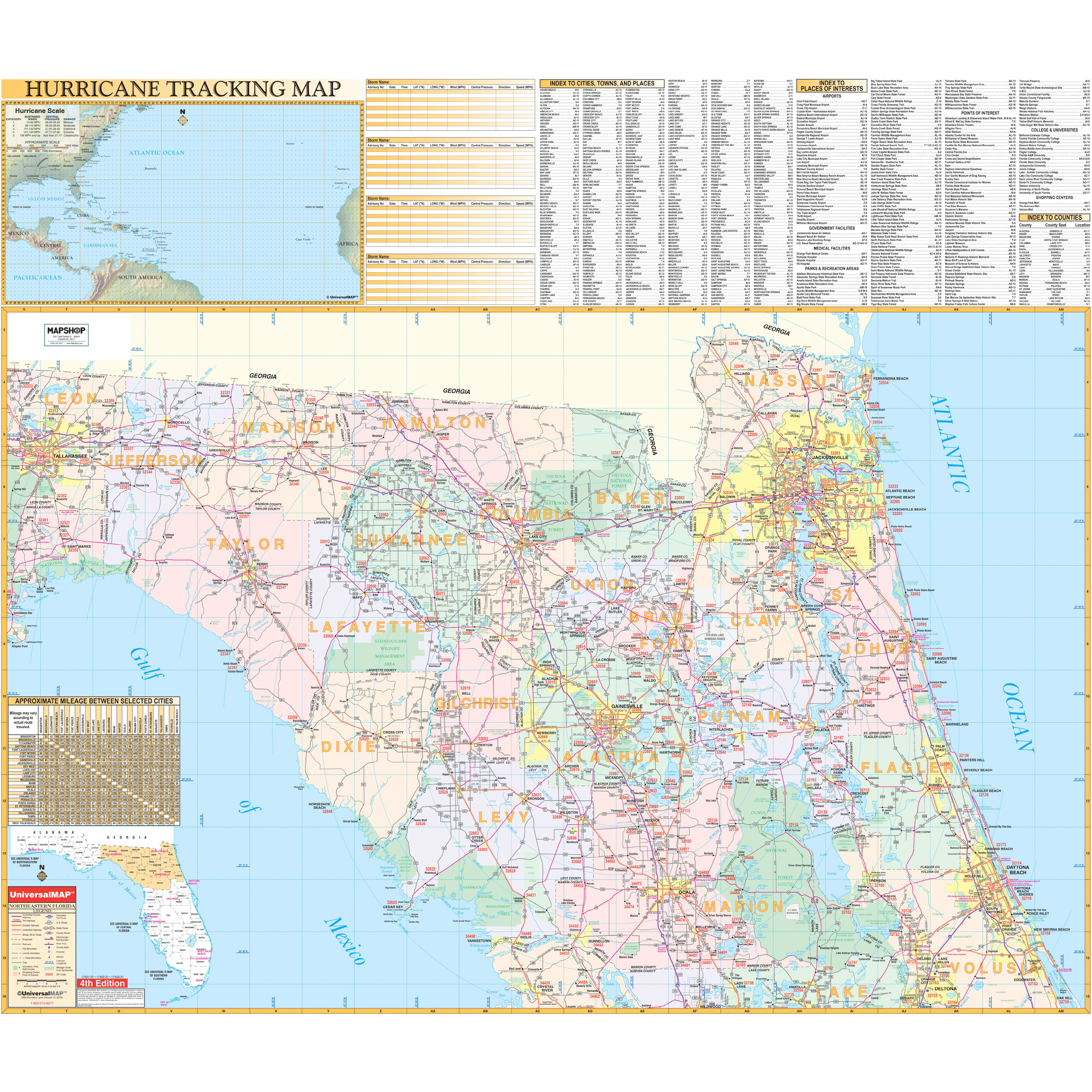 Northeast Florida Regional Wall Mapkappa - The Map Shop in Map of North Florida Cities