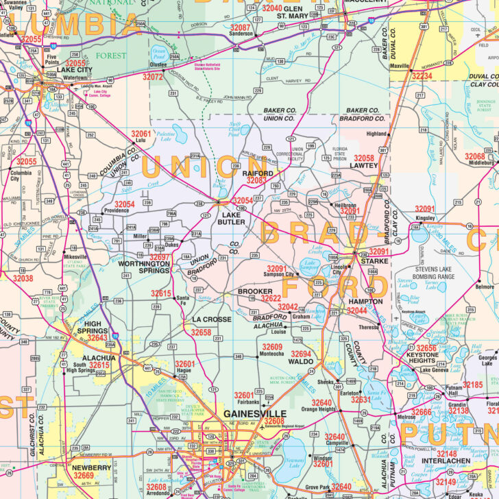Map of Northern Florida Cities