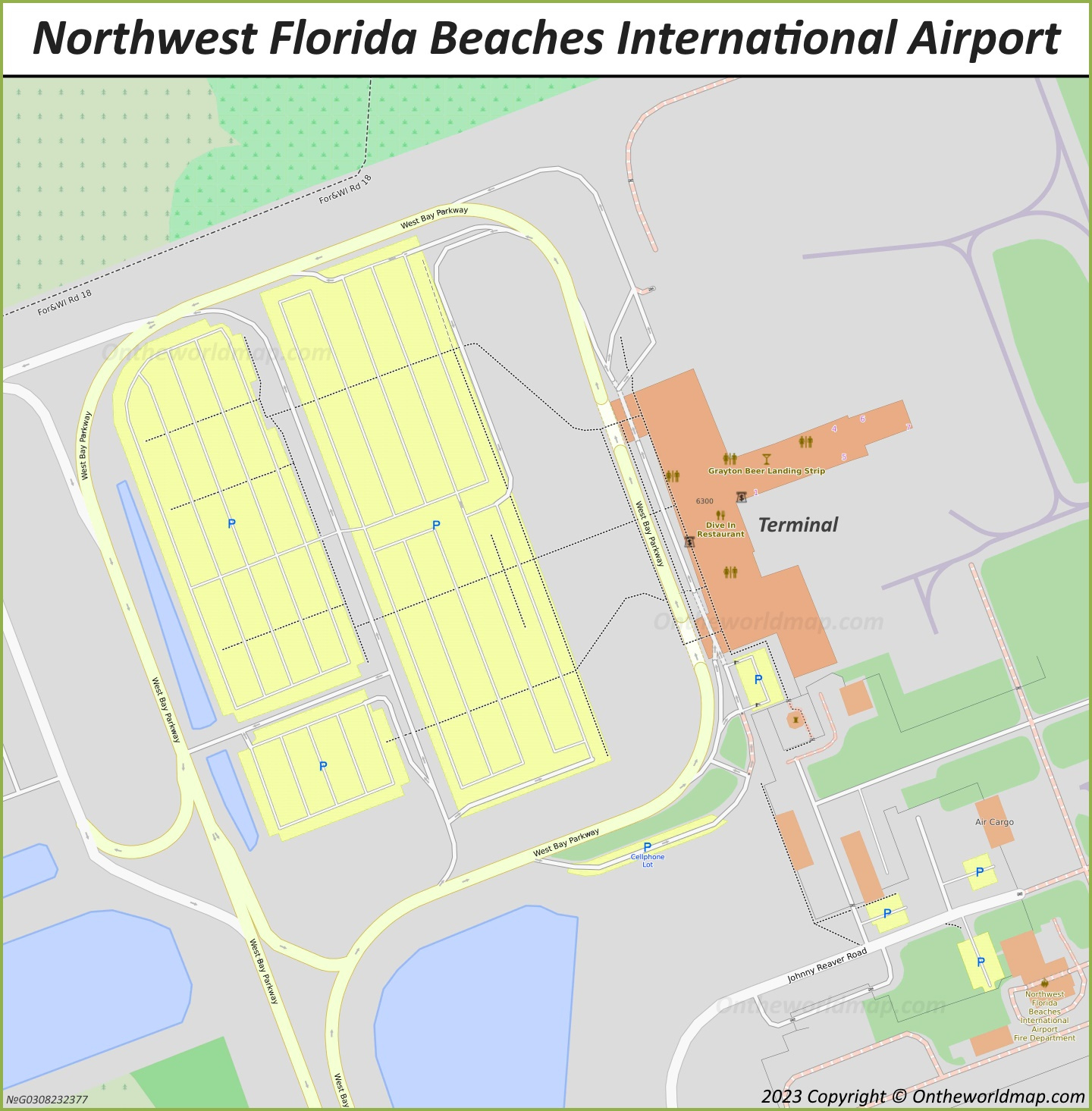 Northwest Florida Beaches International Airport Map with regard to Map Of Northwest Florida Beaches International Airport