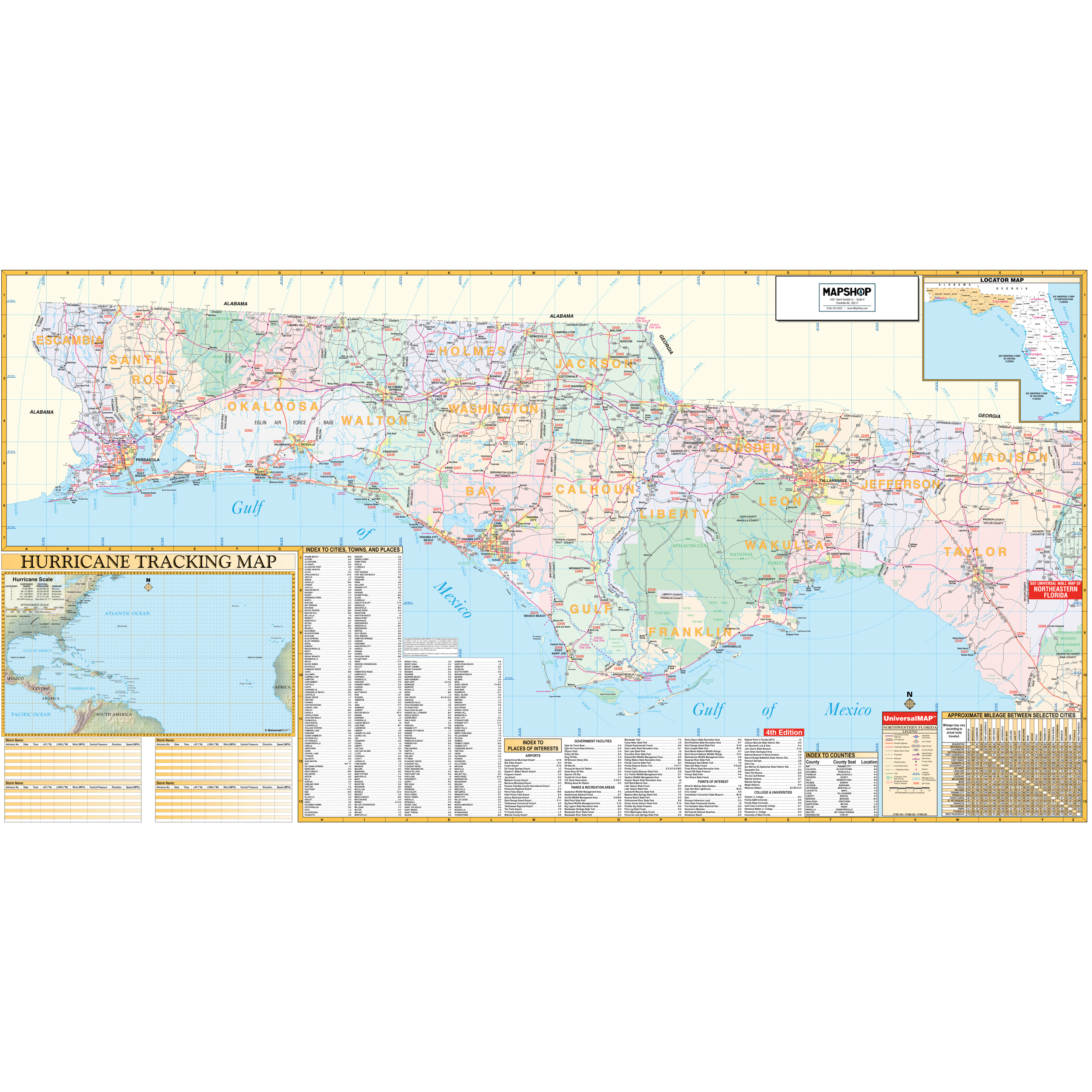 Northwest Florida Regional Wall Mapkappa - The Map Shop in Map of North West Florida