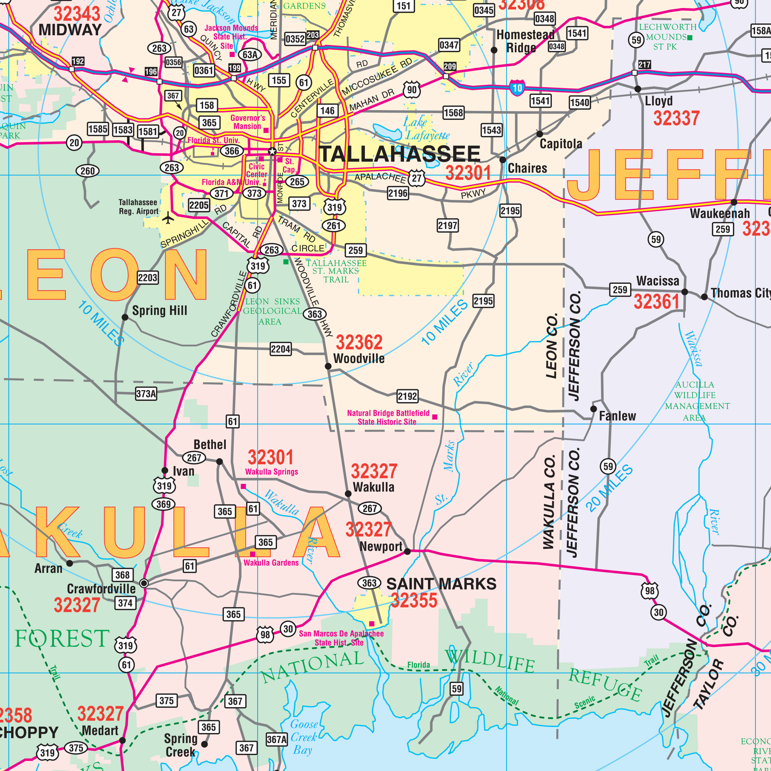 Northwest Florida Regional Wall Mapkappa - The Map Shop regarding Map of North West Florida