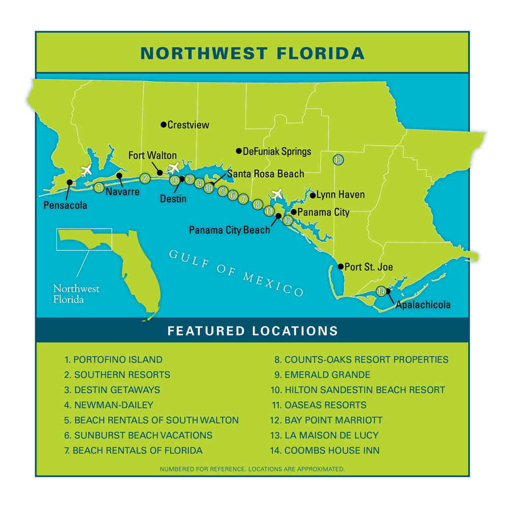 Northwest Floridavacation Guide - Vie Magazine regarding Map of Northwest Florida Cities