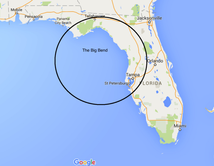 Map of the Big Bend Florida