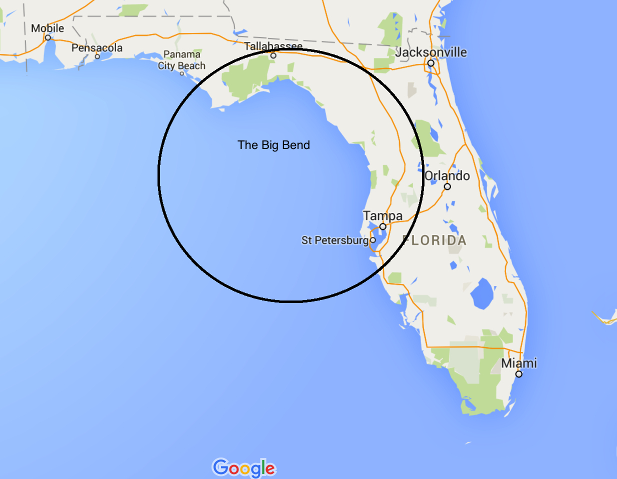 November 13 – ??, 2015 – Panama City – Waiting To Cross The Big inside Map of the Big Bend Florida