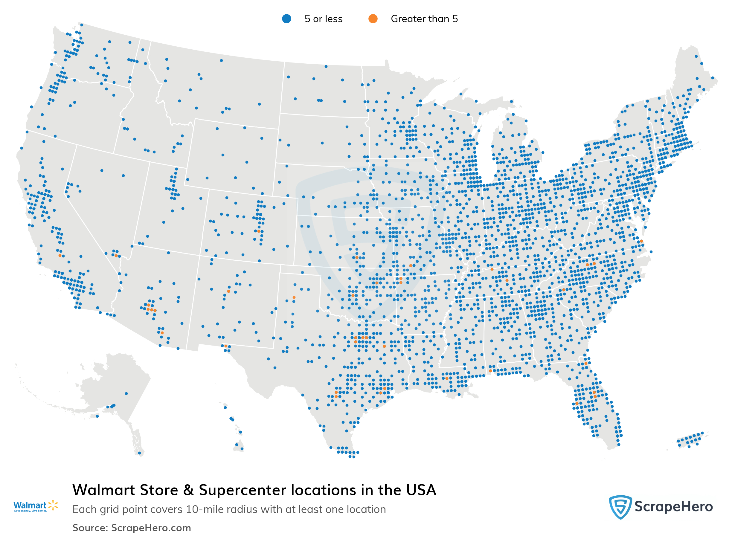 Number Of Walmart Store &amp;amp; Supercenter Locations In The Usa In 2025 intended for Map of Walmarts in Florida