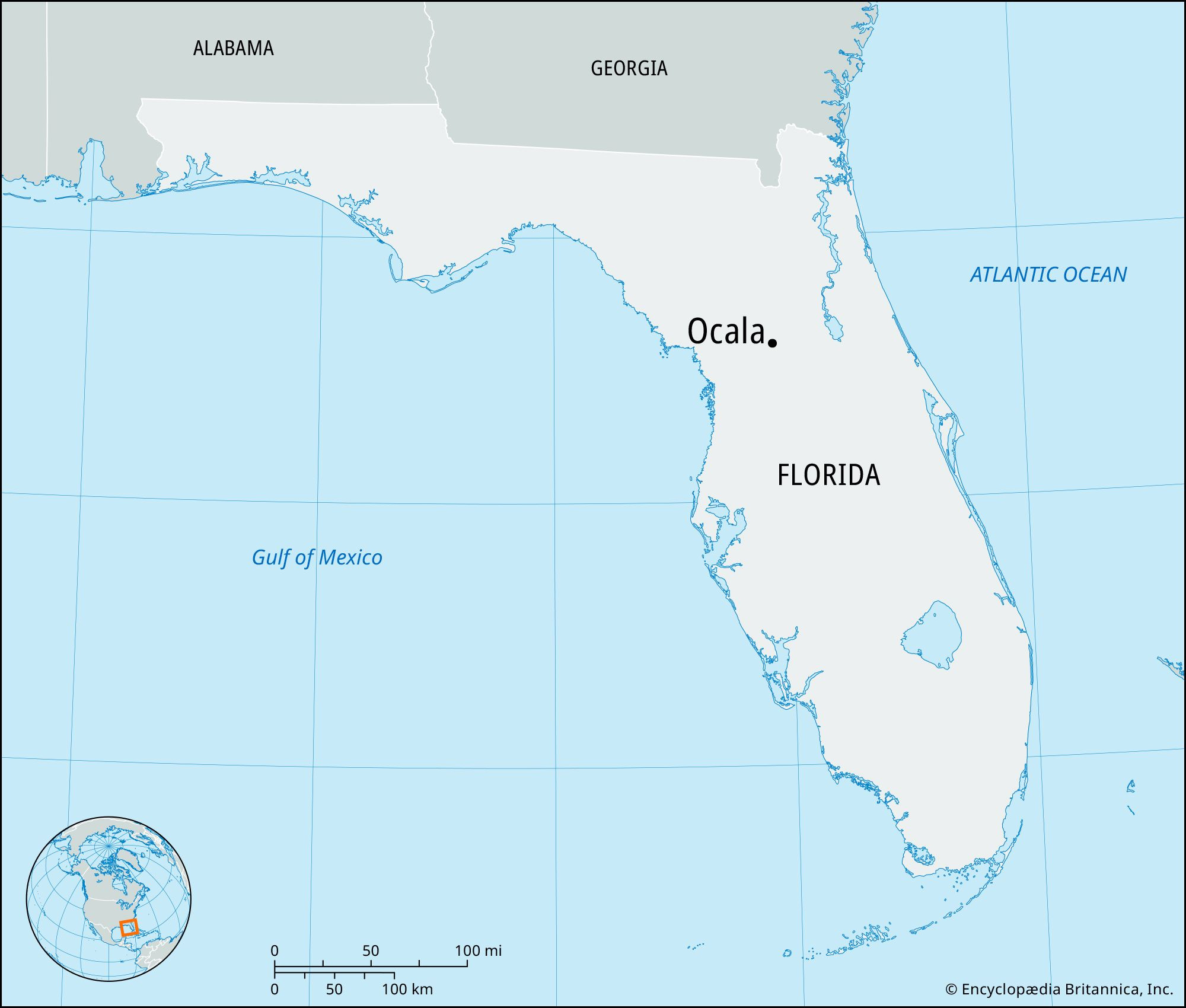 Ocala | Florida, Map, History, &amp;amp; Population | Britannica intended for Map Of Florida Showing Ocala