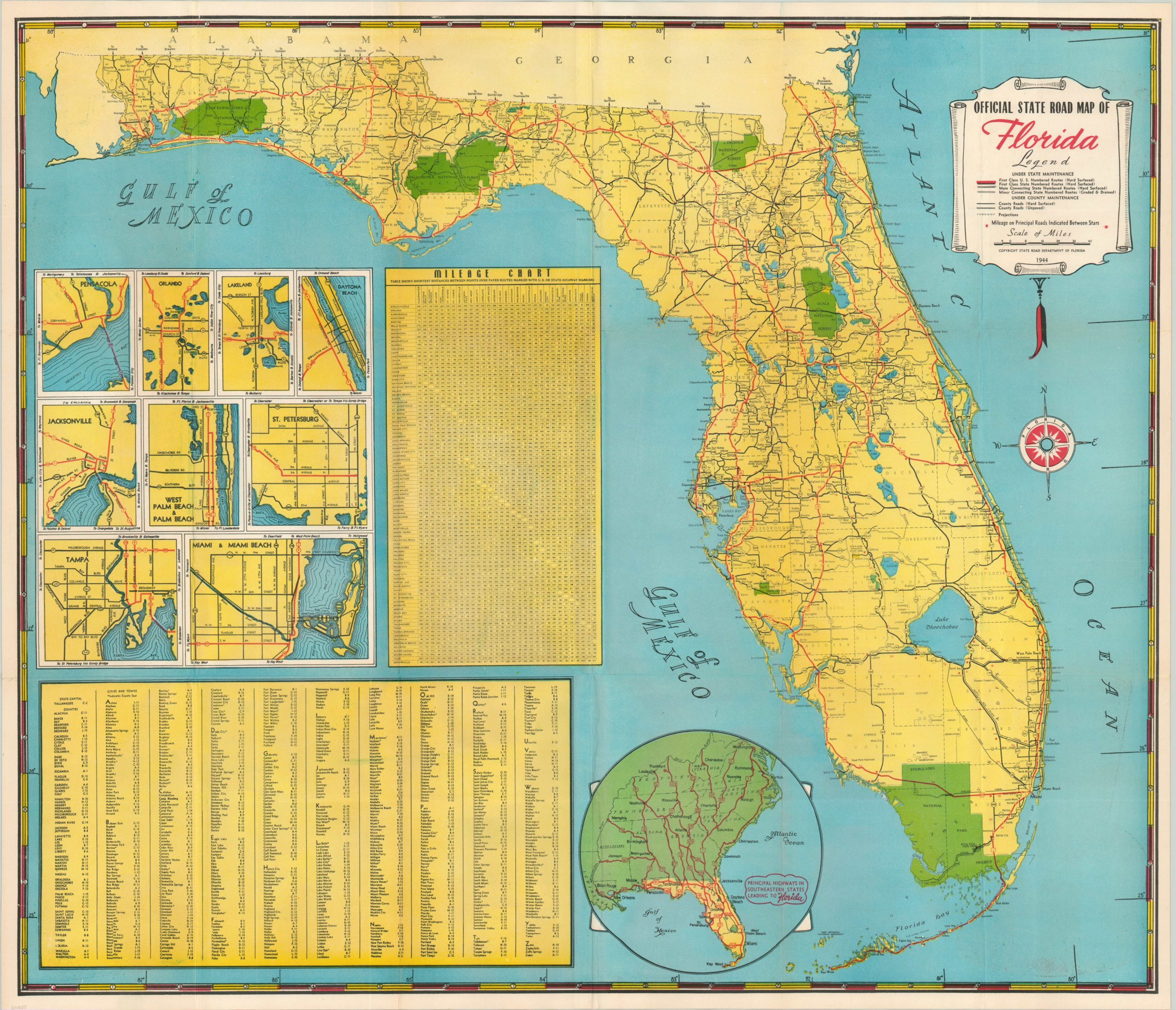 Official State Road Map Of Florida intended for Florida Department of Transportation Map Mileage