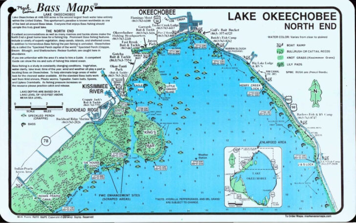 Fishing Map of Lake Okeechobee Florida
