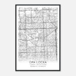 Opa Locka Florida Map Poster, Modern Home Decor Wall Art Print   Custom  Maps & Posters Within Map Of Opa Locka Florida