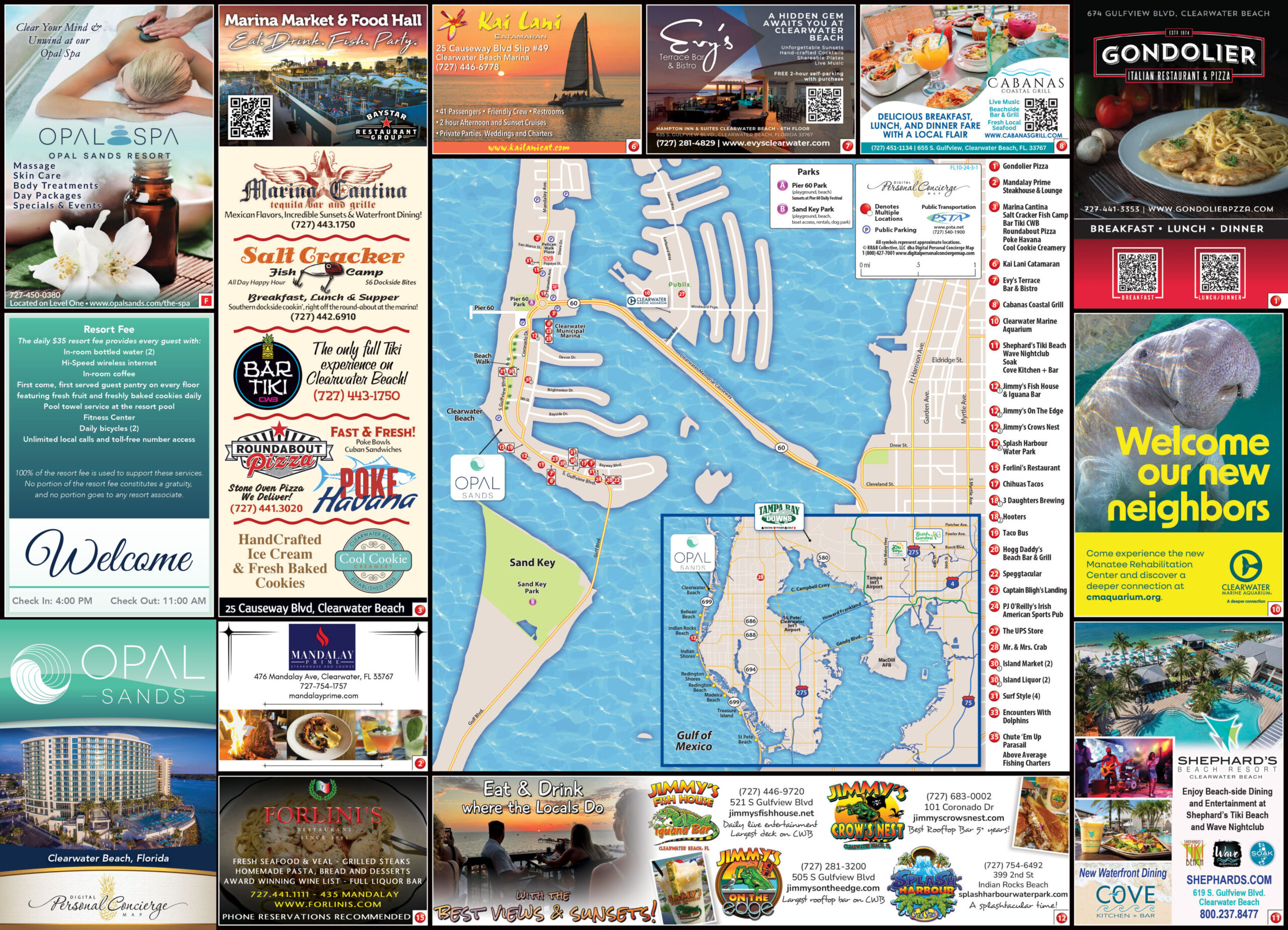 Opal Sands Clearwater Beach - Personal Concierge Map for Map Of Hotels In Clearwater Florida