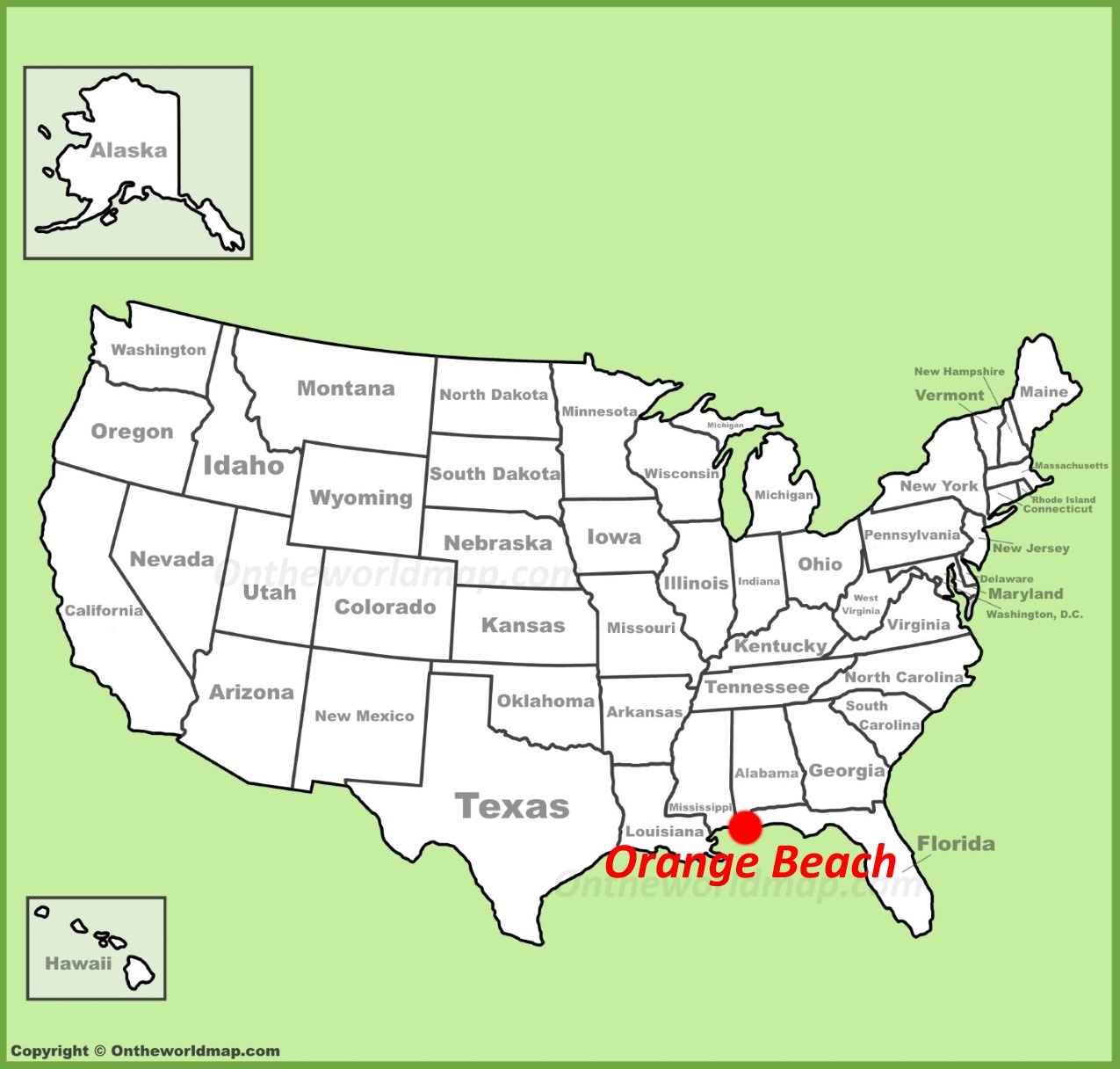 Orange Beach Location On The U.s. Map - Ontheworldmap inside Map of Orange Beach Florida