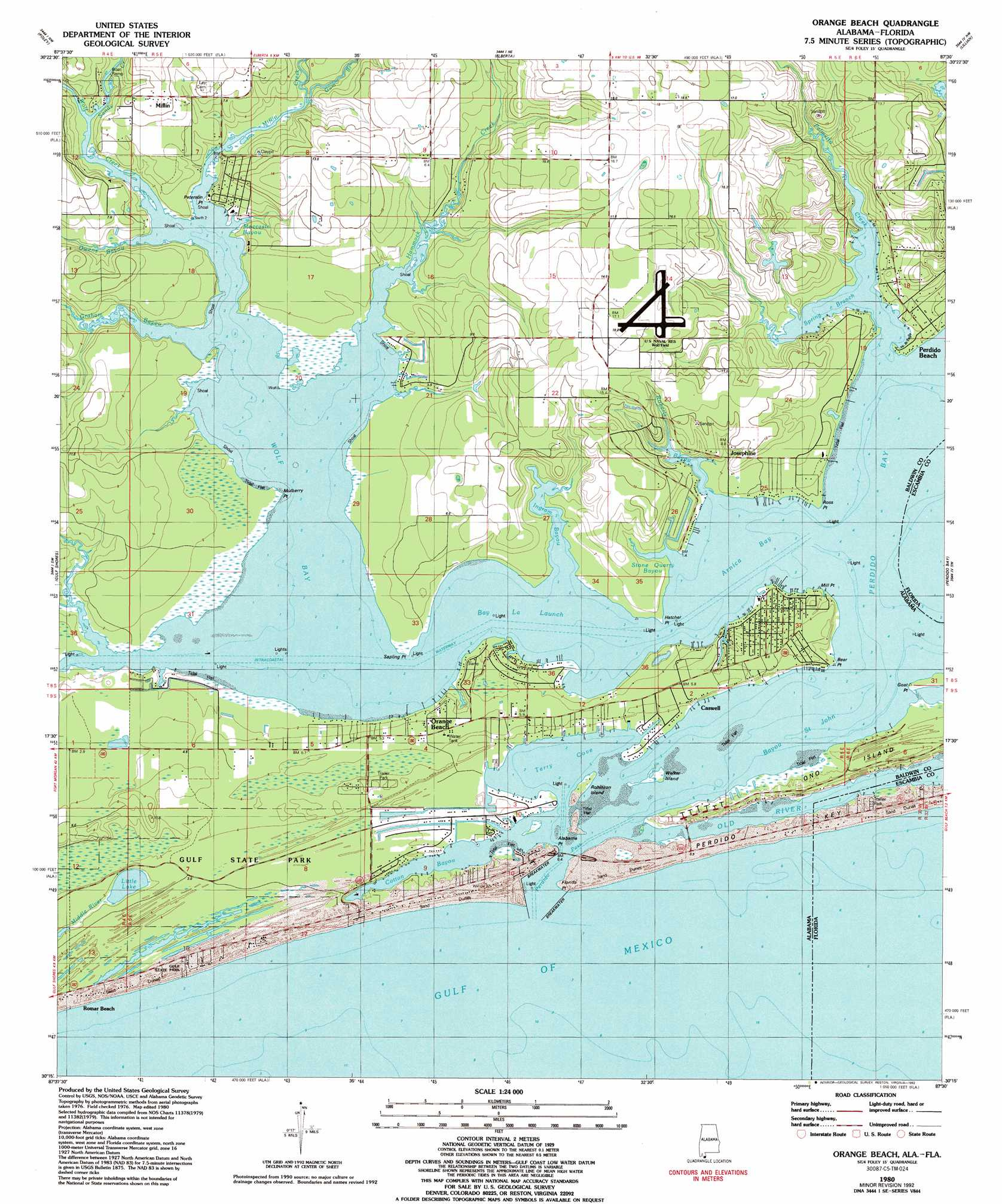 Orange Beach Topographic Map 1:24,000 Scale, Alabama throughout Map Of Orange Beach Florida